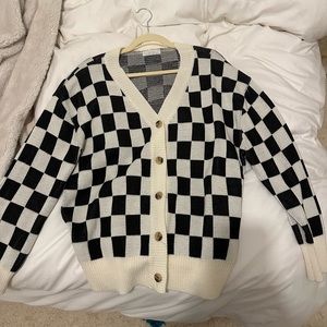 OAK + FORT checkered cardigan - size small